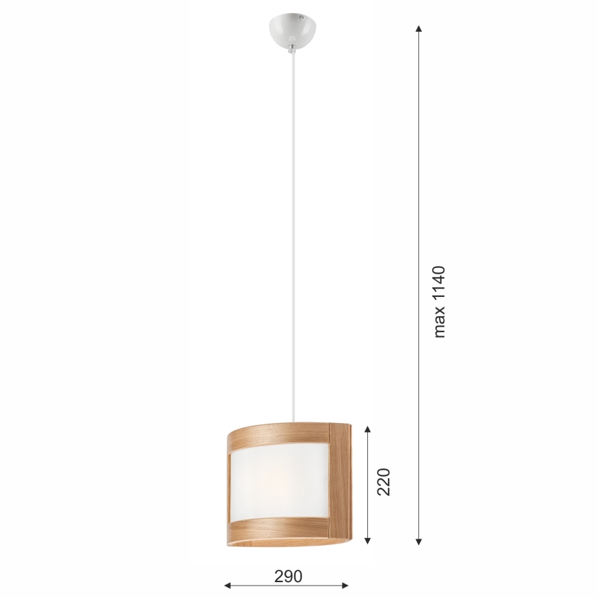 Kronleuchter an Schnur ELODIE 1xE27/60W/230V Eiche