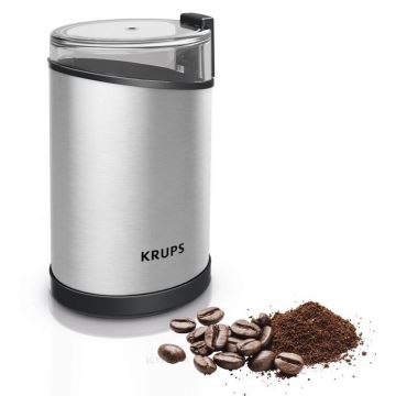 Krups - Elektrische Kaffeebohnenmühle 85g FAST-TOUCH 200W/230V Chrom
