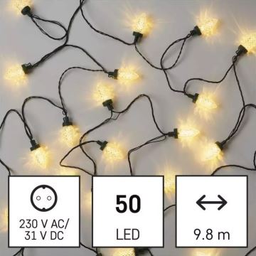 LED Außen-Weihnachtskette 50xLED/8 funkcí 14,8 m IP44 warmweiß