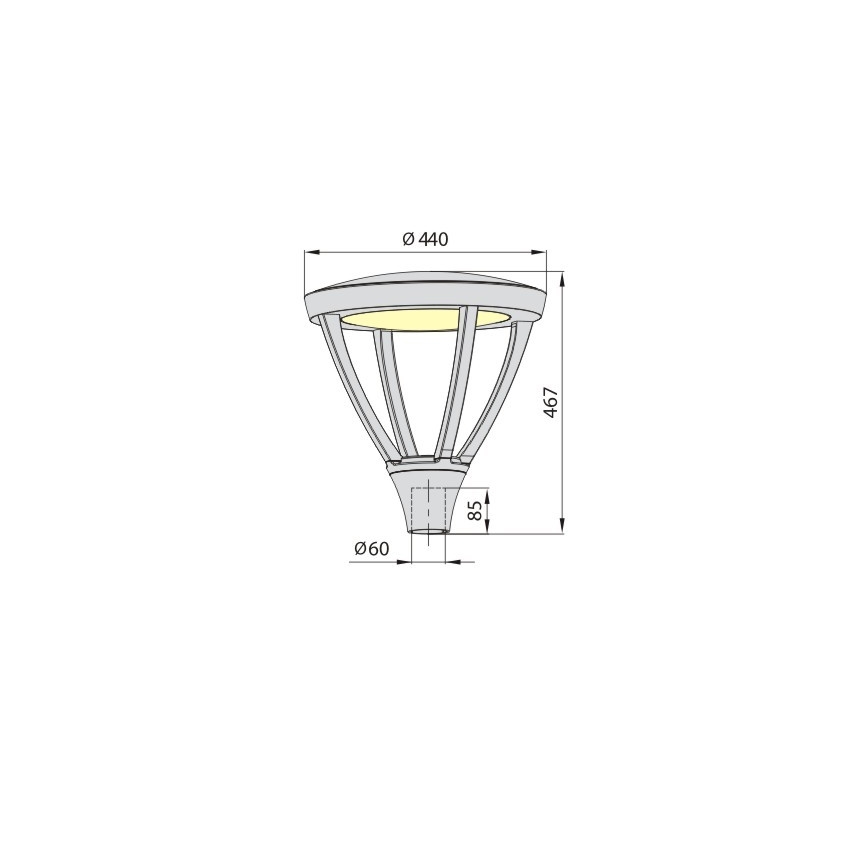 LED Außenlampe PARK PLUS LED/60W/230V 4000K