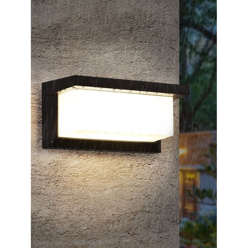 LED-Wandleuchte für den Außenbereich mit Glühlampe und Dämmerungssensor NEELY 1xE27/9W/230V IP54 schwarz