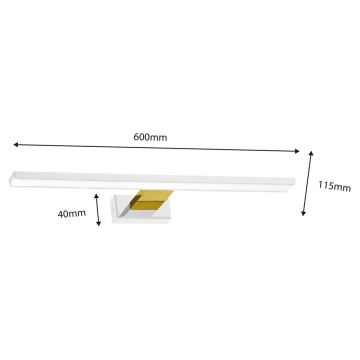LED Beleuchtung für den Badezimmerspiegel SHINE LED/13,8W/230V IP44 weiß/gold