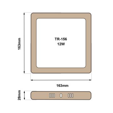 LED-Deckenleuchte BLOCK LED/12W/230V 4200K 16,3x16,3 cm braun