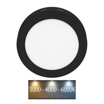 LED-Deckenleuchte für Badezimmer LADA LED/12W/230V 3000/4000/6000K d 17 cm IP44 schwarz