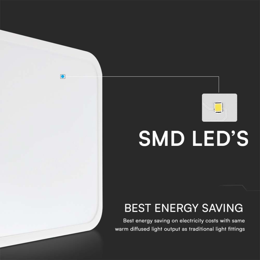 LED-Deckenleuchte für Badezimmer LED/18W/230V IP44 4000K 25x25 cm weiß