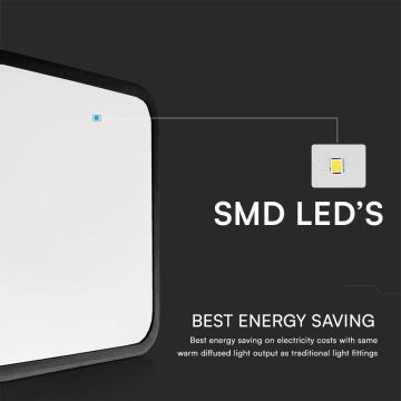 LED-Deckenleuchte für Badezimmer SAMSUNG CHIP LED/18W/230V IP44 6500K 25x25 cm schwarz