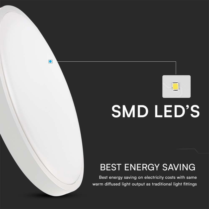 LED-Deckenleuchte für Badezimmer LED/18W/230V IP44 6500K d 25 cm weiß