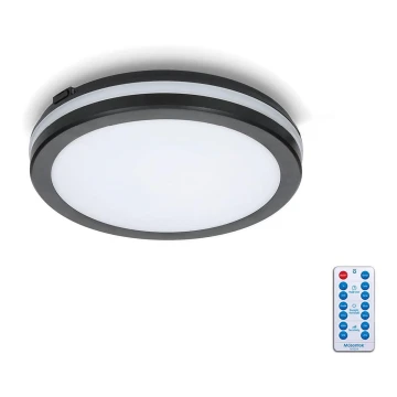 LED-Deckenleuchte für Badezimmer mit Sensor LED/12W/230V 3000/4000/6500K IP65 d 20 cm schwarz + Fernbedienung