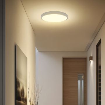 LED-Deckenleuchte für Badezimmer mit Sensor LED/18W/230V IP44 3000K d 29 cm weiß + Fernbedienung