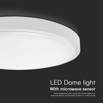 LED-Deckenleuchte für Badezimmer mit Sensor SAMSUNG CHIP LED/18W/230V IP44 6500K d 29 cm weiß + Fernbedienung