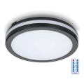 LED-Deckenleuchte für Badezimmer mit Sensor LED/24W/230V 3000/4000/6500K IP65 d 30 cm schwarz + Fernbedienung