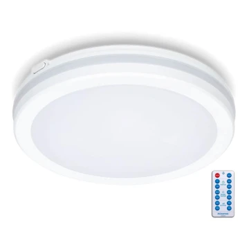 LED-Deckenleuchte für Badezimmer mit Sensor LED/24W/230V 3000/4000/6500K IP65 d 30 cm weiß + Fernbedienung