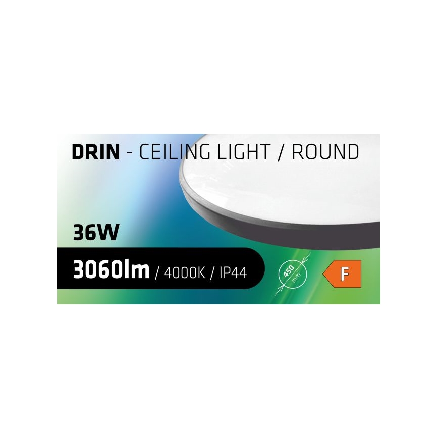 LED-Deckenleuchte für das Badezimmer CIRCLE LED/36W/230V 4000K d 45 cm IP44 schwarz