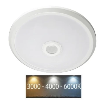 LED-Deckenleuchte mit Sensor SAMSUNG CHIP LED/12W/230V 3000/4000/6000K d 29 cm weiß