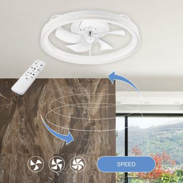 Dimmbare LED-Deckenleuchte mit Ventilator FARGO LED/37W/230V weiß + Fernbedienung