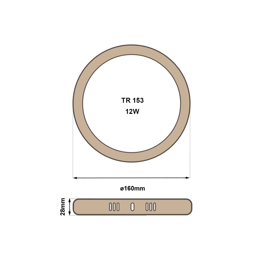 LED-Deckenleuchte RING LED/12W/230V 4200K 16 cm braun