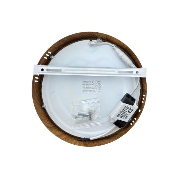 LED-Deckenleuchte RING LED/18W/230V 4200K 21 cm braun