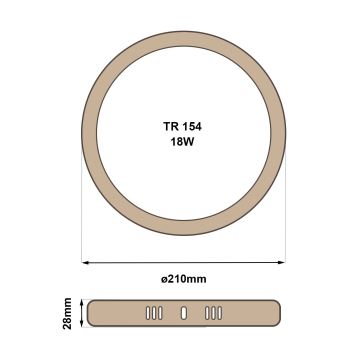 LED-Deckenleuchte RING LED/18W/230V 4200K 21 cm braun