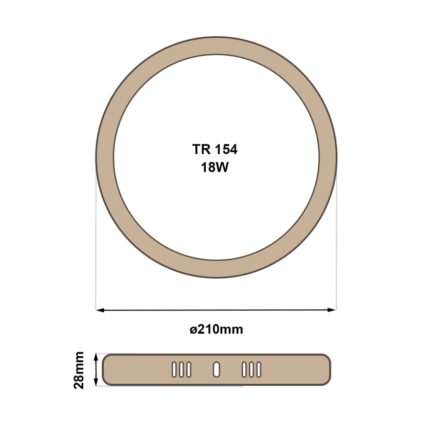 LED-Deckenleuchte RING LED/18W/230V 4200K 21 cm braun