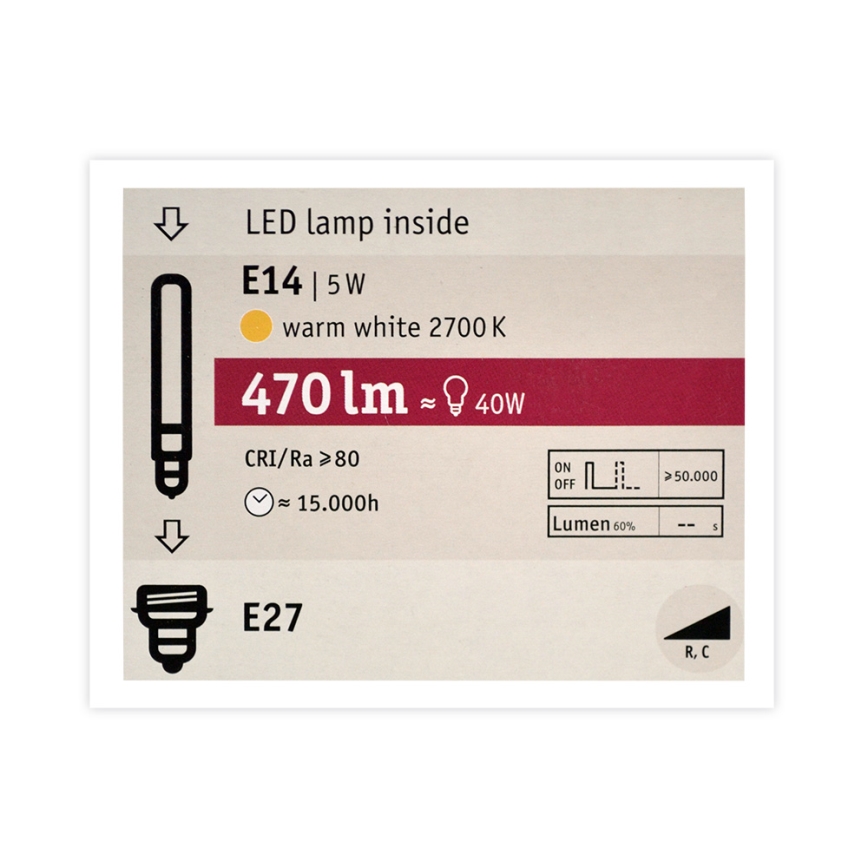 LED dimmbare Glühbirne MOSAIC G125 E27/5W/230V 2700K - Paulmann 28747