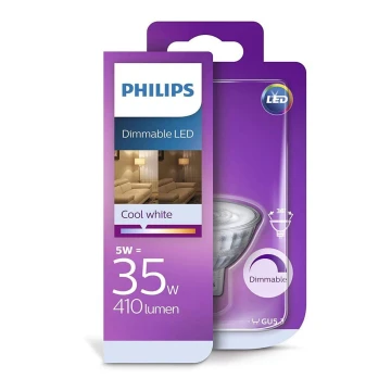 LED dimmbare Glühbirne Philips GU5,3/5W/12V 4000K