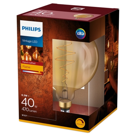 LED dimmbare Glühlampe VINTAGE Philips G200 E27/6,5W/230V 2000K