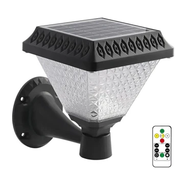 LED Dimmbare Solar-Wandleuchte LED/0,8W/5,5V 3000/4000/6400K IP44 + Fernbedienung