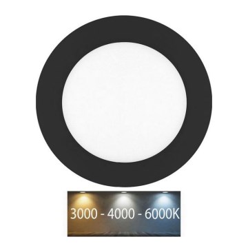 LED-Einbauleuchte für Badezimmer LADA LED/6W/230V 3000/4000/6000K d 12 cm IP44 schwarz