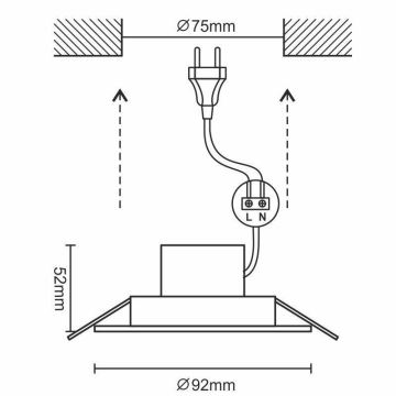 LED-Einbauleuchte für Badezimmer LED/7W/230V 4000K beige IP44