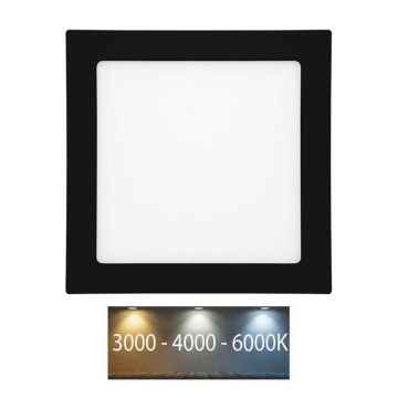 LED-Einbauleuchte für Badezimmer RAFA LED/12W/230V 3000/4000/6000K 17x17 cm IP44 schwarz