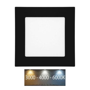 LED-Einbauleuchte für Badezimmer RAFA LED/6W/230V 3000/4000/6000K 12x12 cm IP44 schwarz