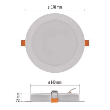 LED Einbauleuchte LED/18W/230V Durchschn. 17 cm weiß