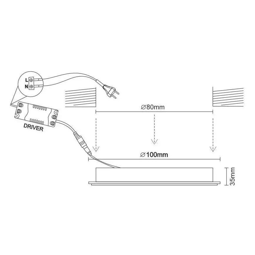 LED-Einbauleuchte LED/7,5W/230V 4000K schwarz