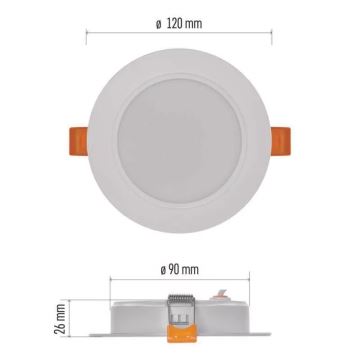 LED Einbauleuchte LED/9W/230V Durchschn. 12 cm weiß