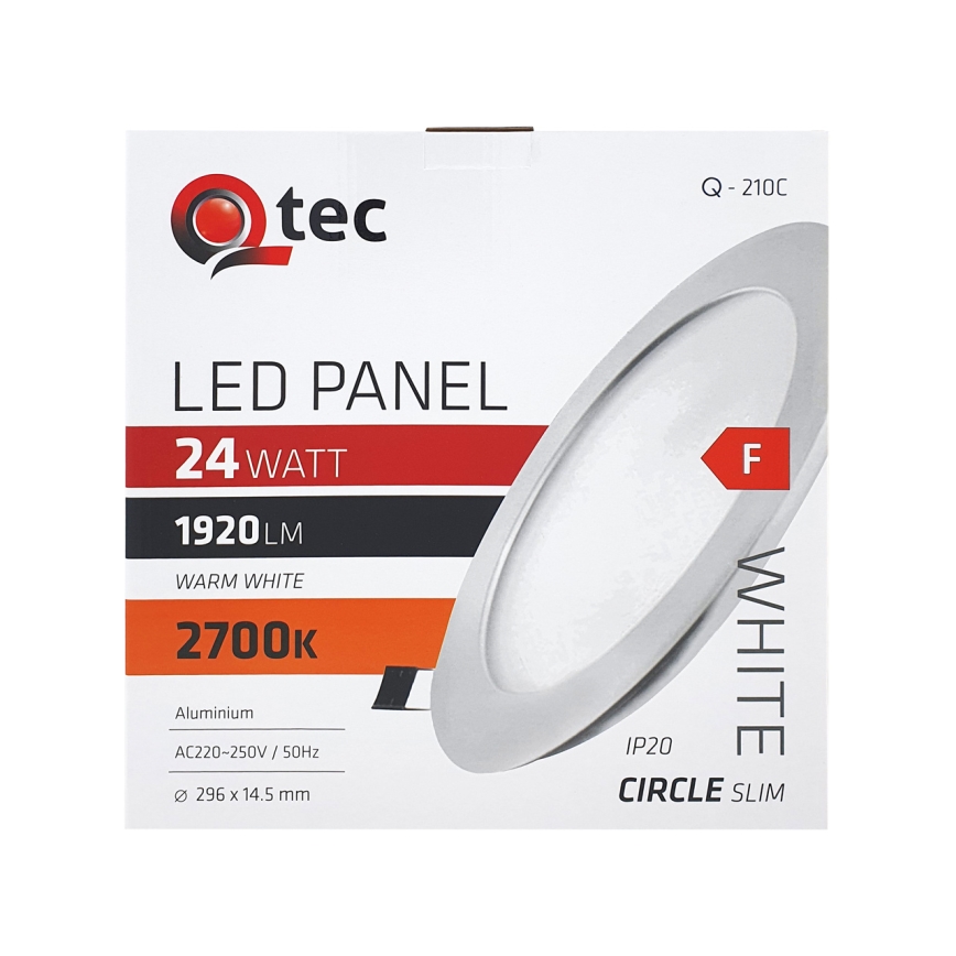 LED-Einbauleuchte QTEC LED/24W/230V 2700K d 29,6 cm