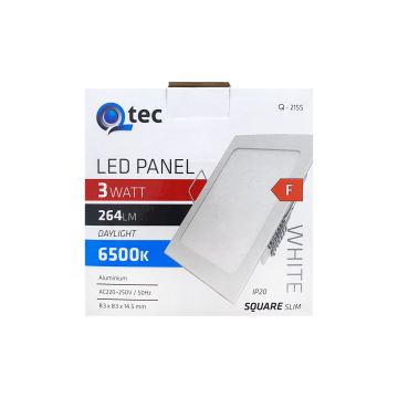LED-Einbauleuchte QTEC LED/3W/230V 6500K 8,3x8,3 cm