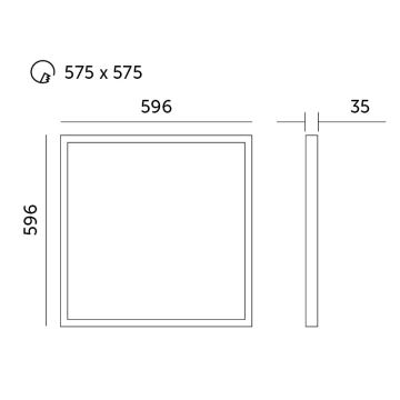 LED-Einbaupanel LED/40W/230V 4000K 60x60 cm