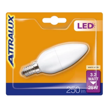 LED-Glühbirne B35 E14/3,2W/230V 2700K - Attralux