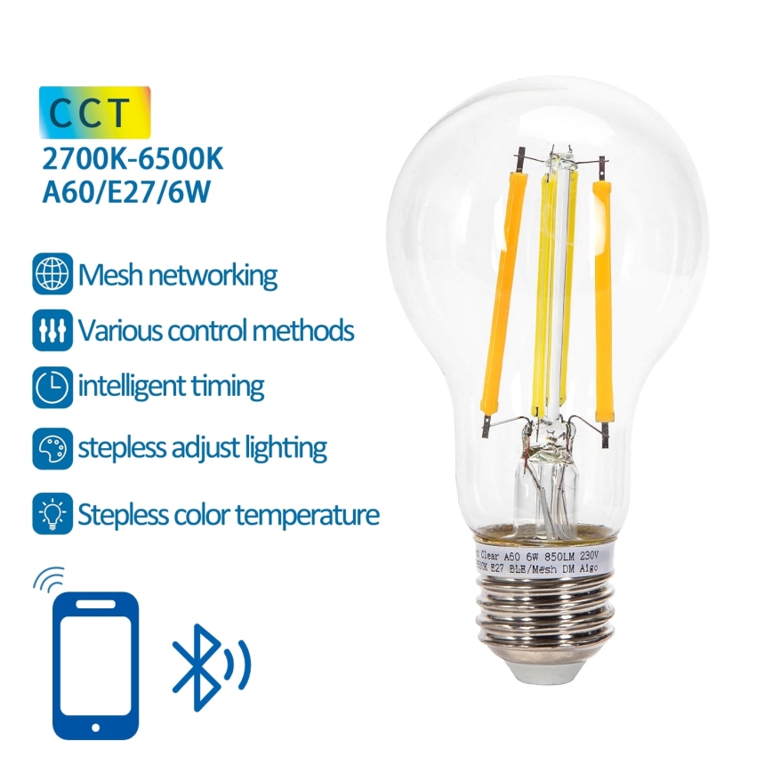 LED-Glühbirne FILAMENT A60 E27/6W/230V 2700-6500K - Aigostar