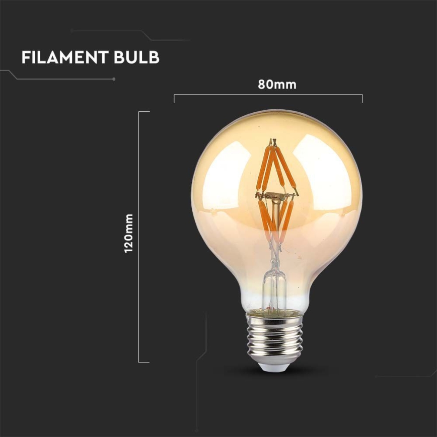 LED-Glühbirne FILAMENT G80 E27/4W/230V 2200K