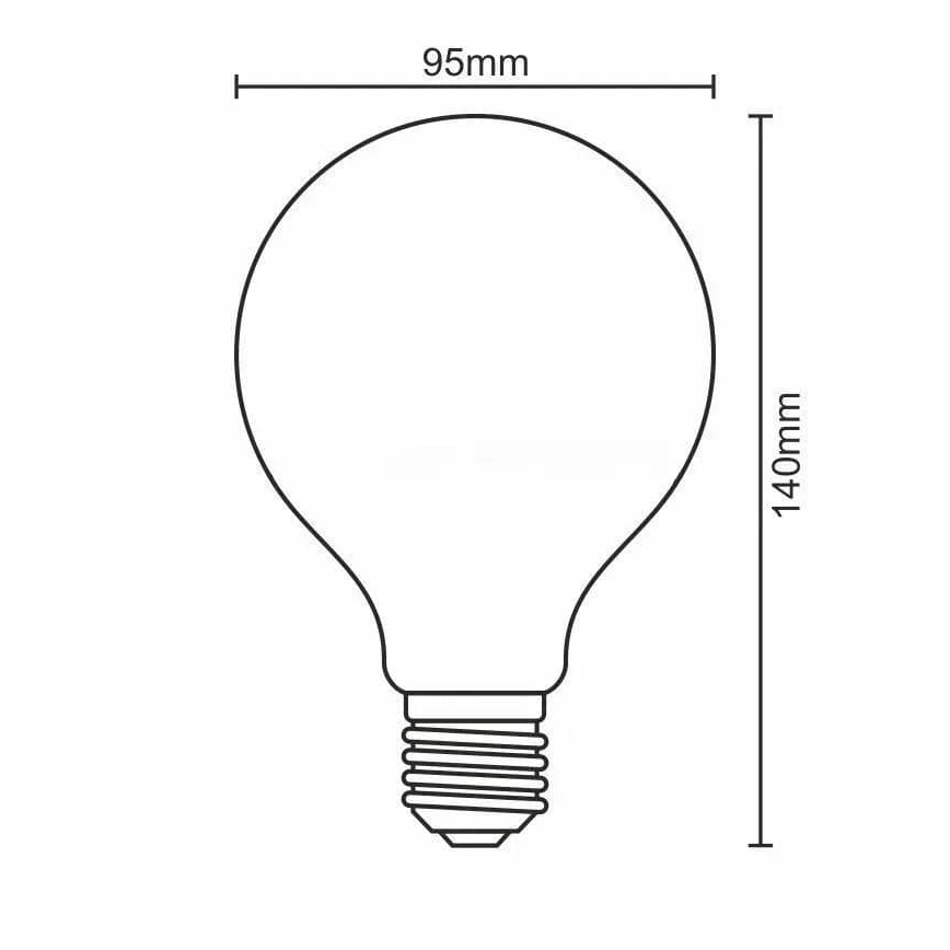 LED-Glühbirne FILAMENT SHAPE G95 E27/4W/230V 1800K rauchig