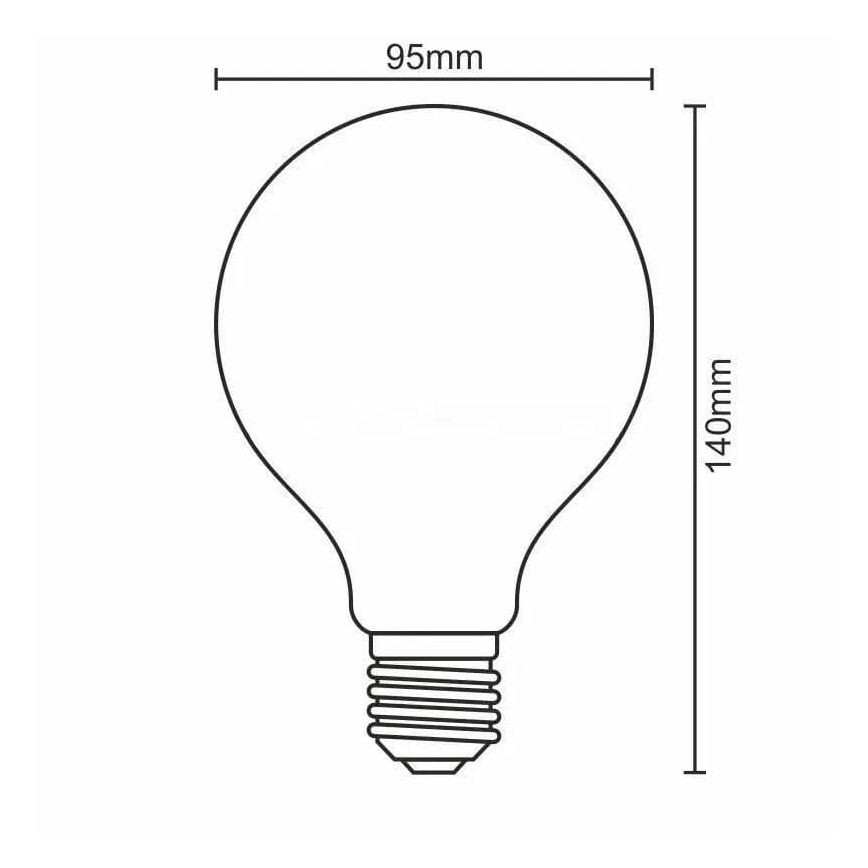 LED-Glühbirne FILAMENT SMOKE G95 E27/4W/230V 2000K