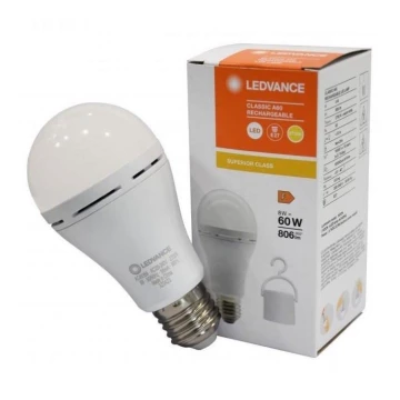 LED-Glühbirne RECHARGEABLE A60 E27/8W/230V 2700K - Ledvance