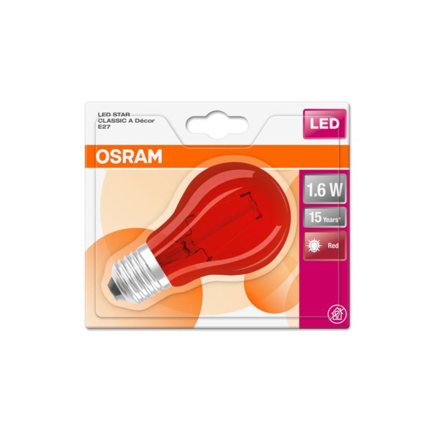 LED Glühbirne STAR E27/1,6W/230V rot - Osram