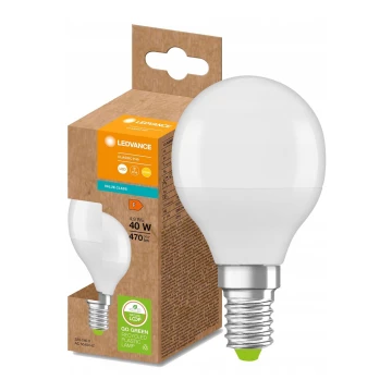 LED-Glühlampe aus recyceltem Kunststoff P45 E14/4,9W/230V 2700K - Ledvance
