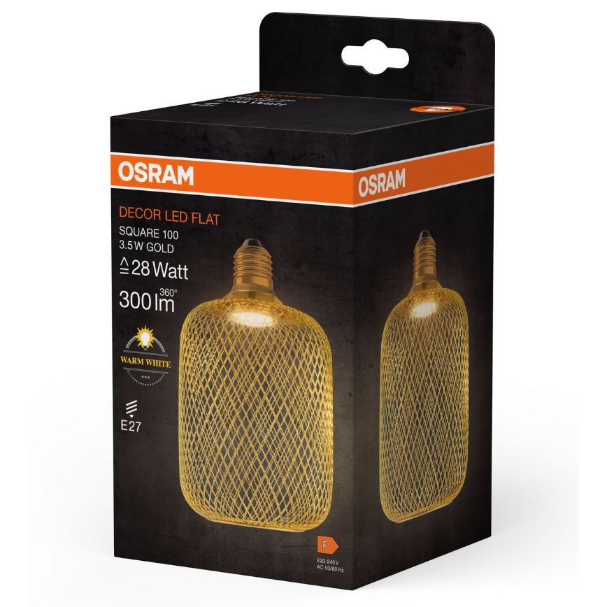 LED-Glühlampe DECOR FLAT E27/3,5W/230V 2700K golden - Osram