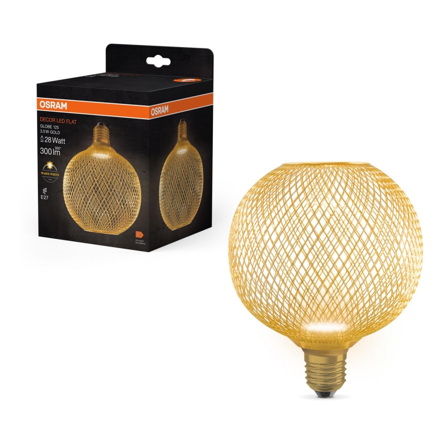 LED-Glühlampe DECOR FLAT G125 E27/3,5W/230V 2700K golden - Osram