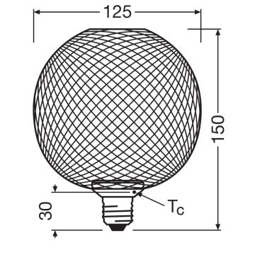 LED-Glühlampe DECOR FLAT G125 E27/3,5W/230V 2700K schwarz - Osram