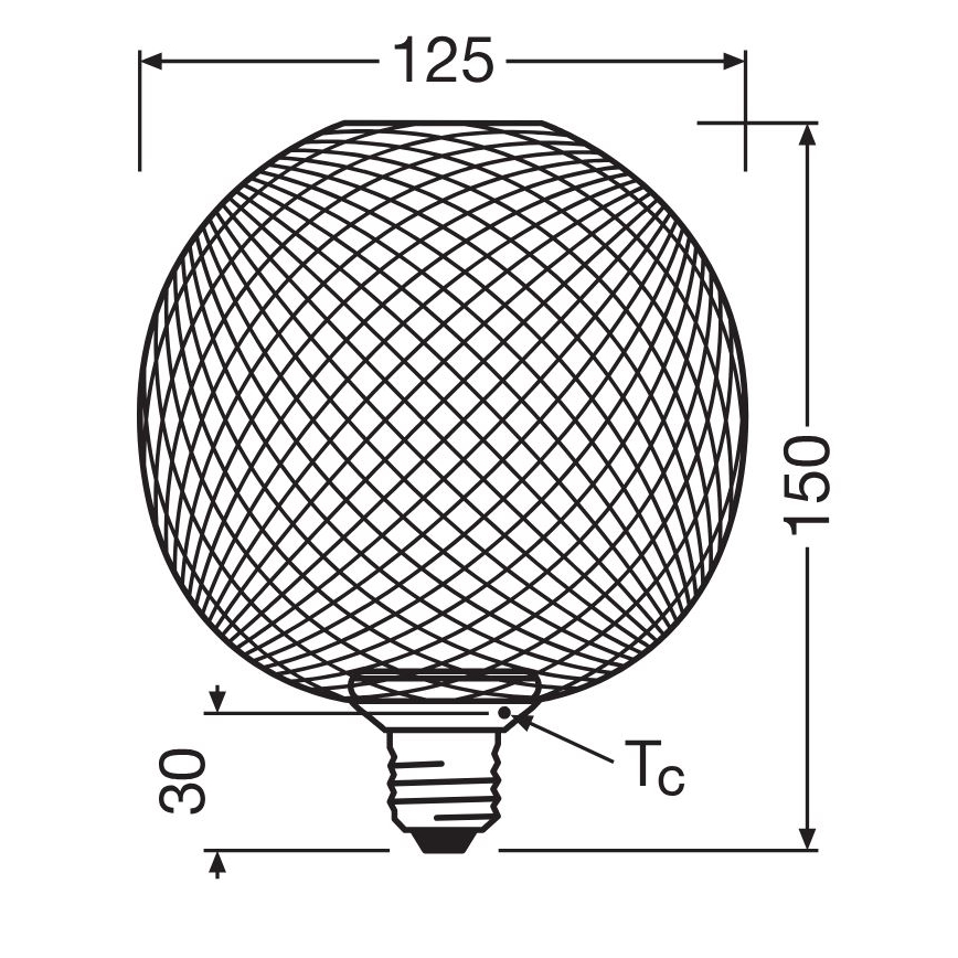 LED-Glühlampe DECOR FLAT G125 E27/3,5W/230V 2700K schwarz - Osram