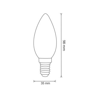 LED-Glühlampe FILAMENT C37 E14/2W/230V 3000K